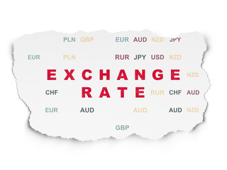 Currency concept: Exchange Rate on Torn Paper background