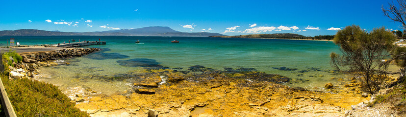 Panoramic image of a beautiful beach in Tasmania, Australia