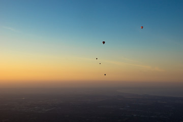 Hot air ballons at sunrise