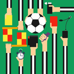 Soccer referee design flat