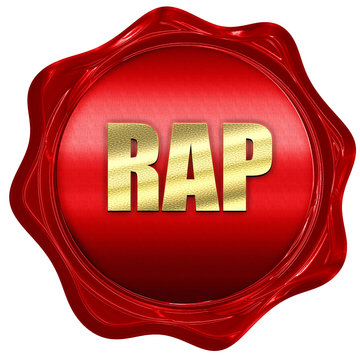 rap music, 3D rendering, a red wax seal