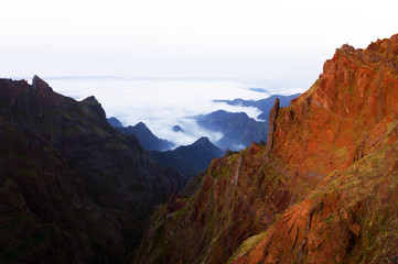 Alpine sunset light in Madeira Island, Portugal, Europe