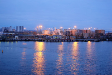 St. Petersburg, Russia - on April 3, 2016: Cargo port in St. Petersburg, Russia