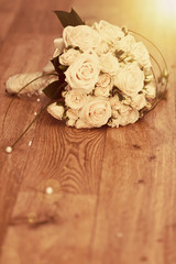 Wedding bouquet of white roses