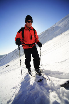 Skier in the snow, telemar, Sweden.