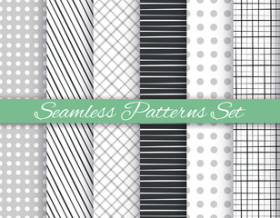 Geometric seamless patterns set
