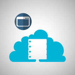 Cloud computing design. Trip icon. Flat illustration