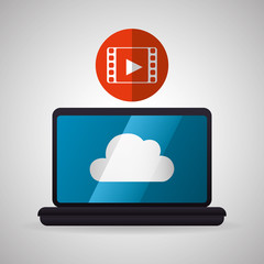 Cloud computing design. Trip icon. Flat illustration