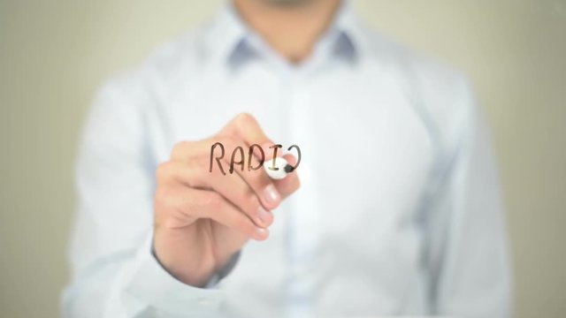 Radioactive, Man Writing on Transparent Screen