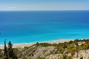 Blue Waters of Gialos Beach, Lefkada, Ionian Islands, Greece