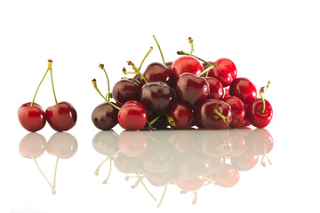 Cherry on a white background