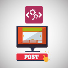 Blogging design. social media icon. Isolated illustration