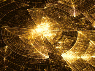 Abstract tech disk - digitally generated image