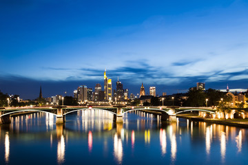 Fototapeta na wymiar Skyline of Frankfurt, Germany at night