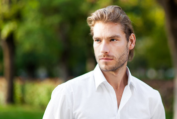 Handsome man portrait outdoor