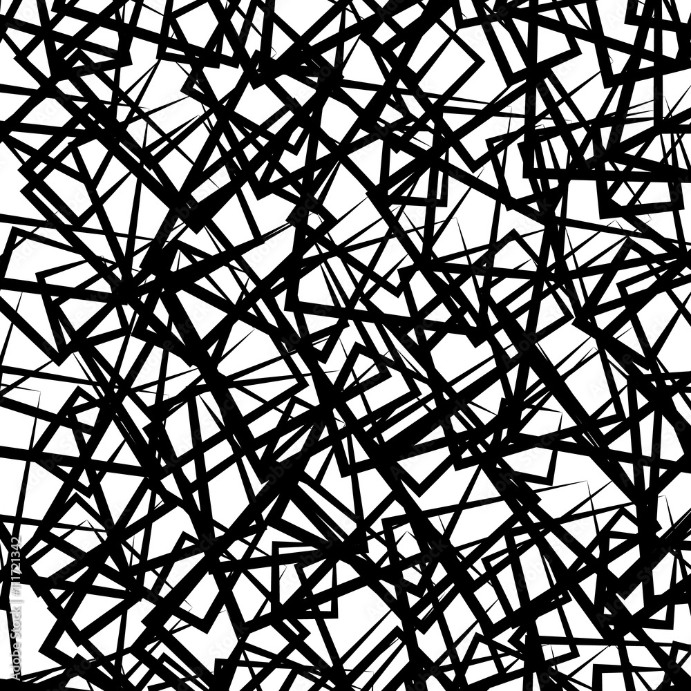 Aufkleber Random, scattered squares abstract uncolored geometric pattern