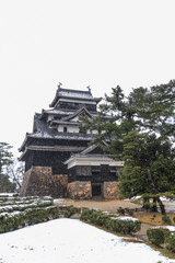 冬の松江城の天守の風景