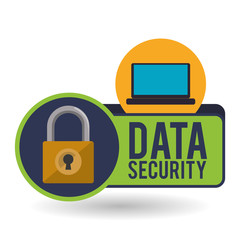 Data Security design. Protect icon. Data center illustration