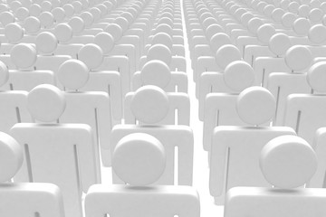 Fototapeta premium group of people figures on white background. 3d rendering.