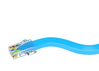 wire rj-45 on a white background, isolated. 3d rendering.