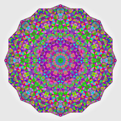Colorful Circle Kaleidoscope Backdrop. Mosaic Abstract Flower