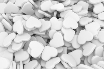 background made from many hearts. 3d rendering.