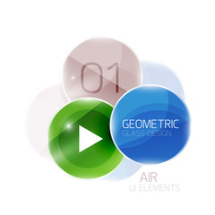 Abstract glass circles with sample text. Option info banner