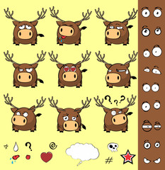 cute deer ball style cartoon pack in vector format