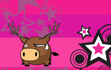 cute deer ball frame cartoon background in vector format