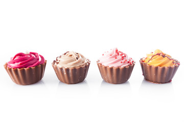 Cupcakes isolated on white