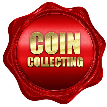 coin collecting, 3D rendering, a red wax seal