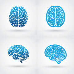 Four brain icons - obrazy, fototapety, plakaty
