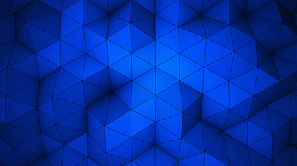 Blue triangle polygons background