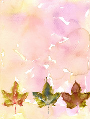 Fototapeta na wymiar Watercolor background with foliage