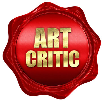 art critic, 3D rendering, a red wax seal