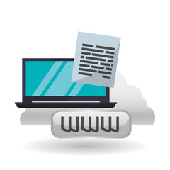 Cloud computing design. Media icon. Isolated illustration