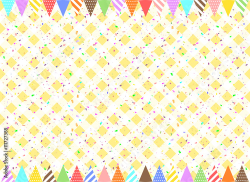 紙吹雪 フラッグ ギンガムチェック背景 Wall Mural Kid A 紙吹雪 フラッグ ギンガムチェック背景 Wall Mural Kid A