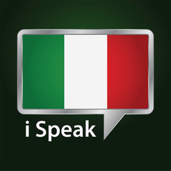 Italian Flag Inside a Speech Bubble