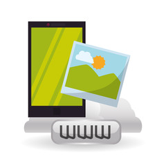 Cloud computing design. Media icon. Isolated illustration