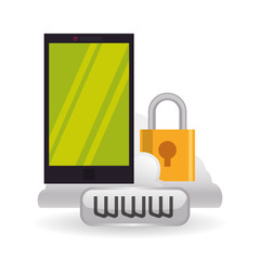 Cloud computing design. Media icon. Isolated illustration