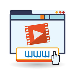 Cloud computing design. Media icon. Isolated illustration