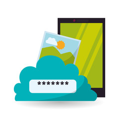 Cloud computing design. Media icon. Isolated illustration