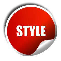 style, 3D rendering, a red shiny sticker