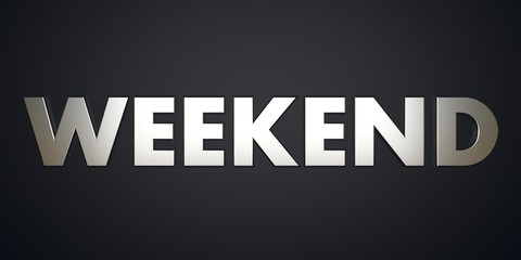 Weekend text black banner