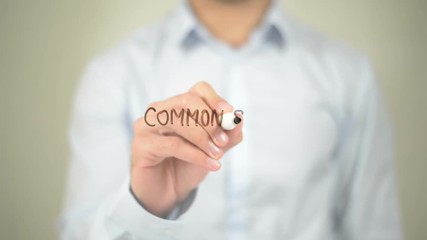 Common Sense, Man writing on transparent screen