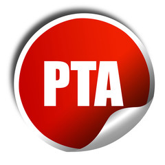 pta, 3D rendering, a red shiny sticker
