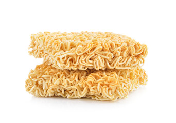 Instant noodles on white background