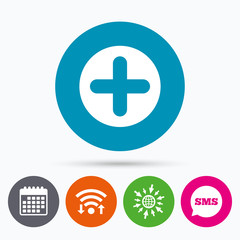 Obraz premium Plus sign icon. Positive symbol.