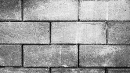brick wall texture abstract background : black and white tone