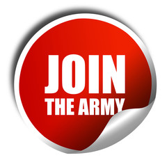 join the army, 3D rendering, a red shiny sticker